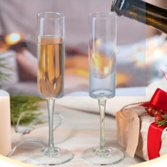 NIB rachel Zoe modern acrylic champagne glasses 5.5 oz - Picture 2 of 7